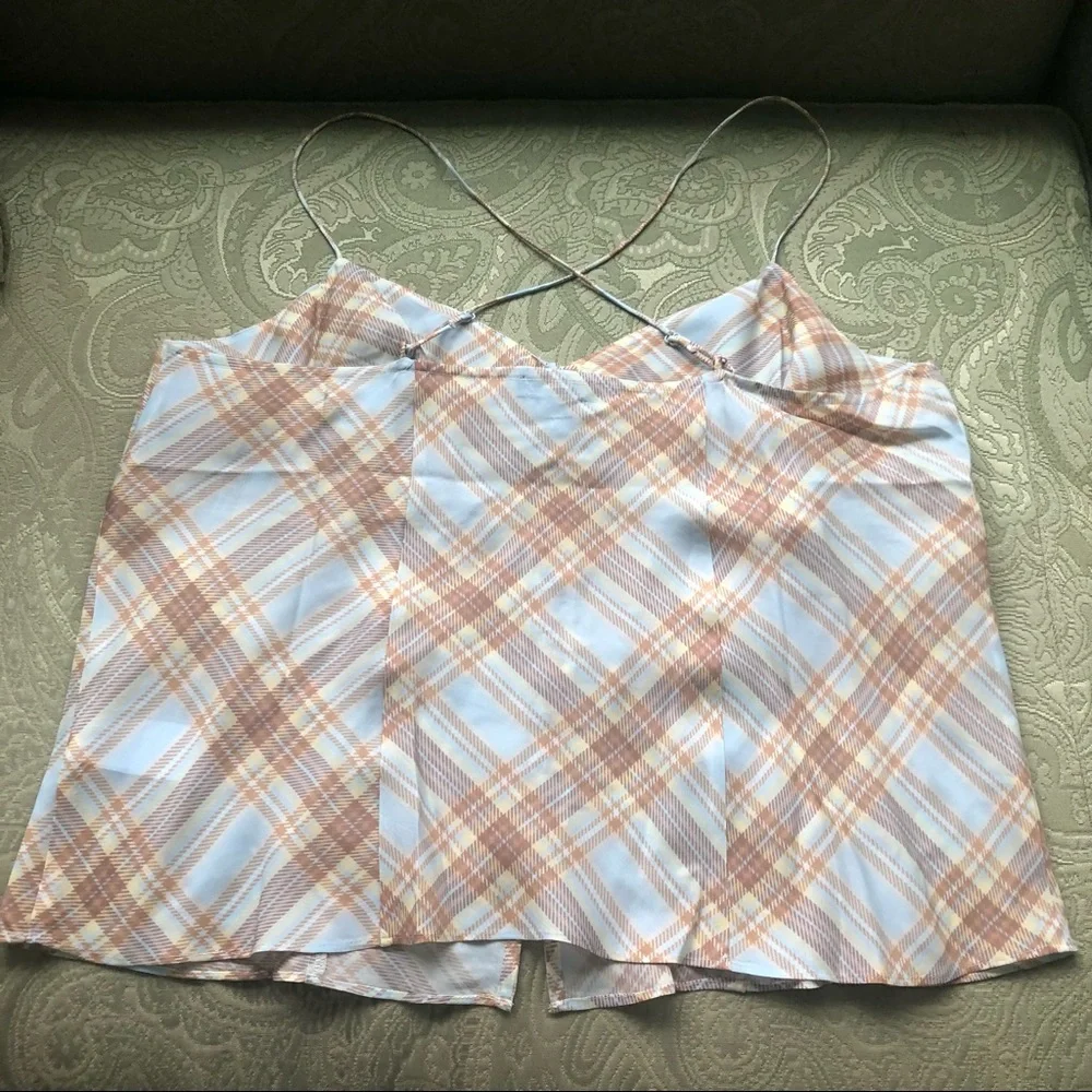 NWT J. Crew Button-front Camisole Top in Golden Hour Tartan Size XL - Picture 5 of 14